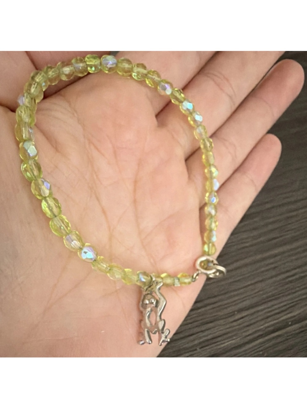 Yellow Beaded Frog Charm Bracelet - Women Jewelry